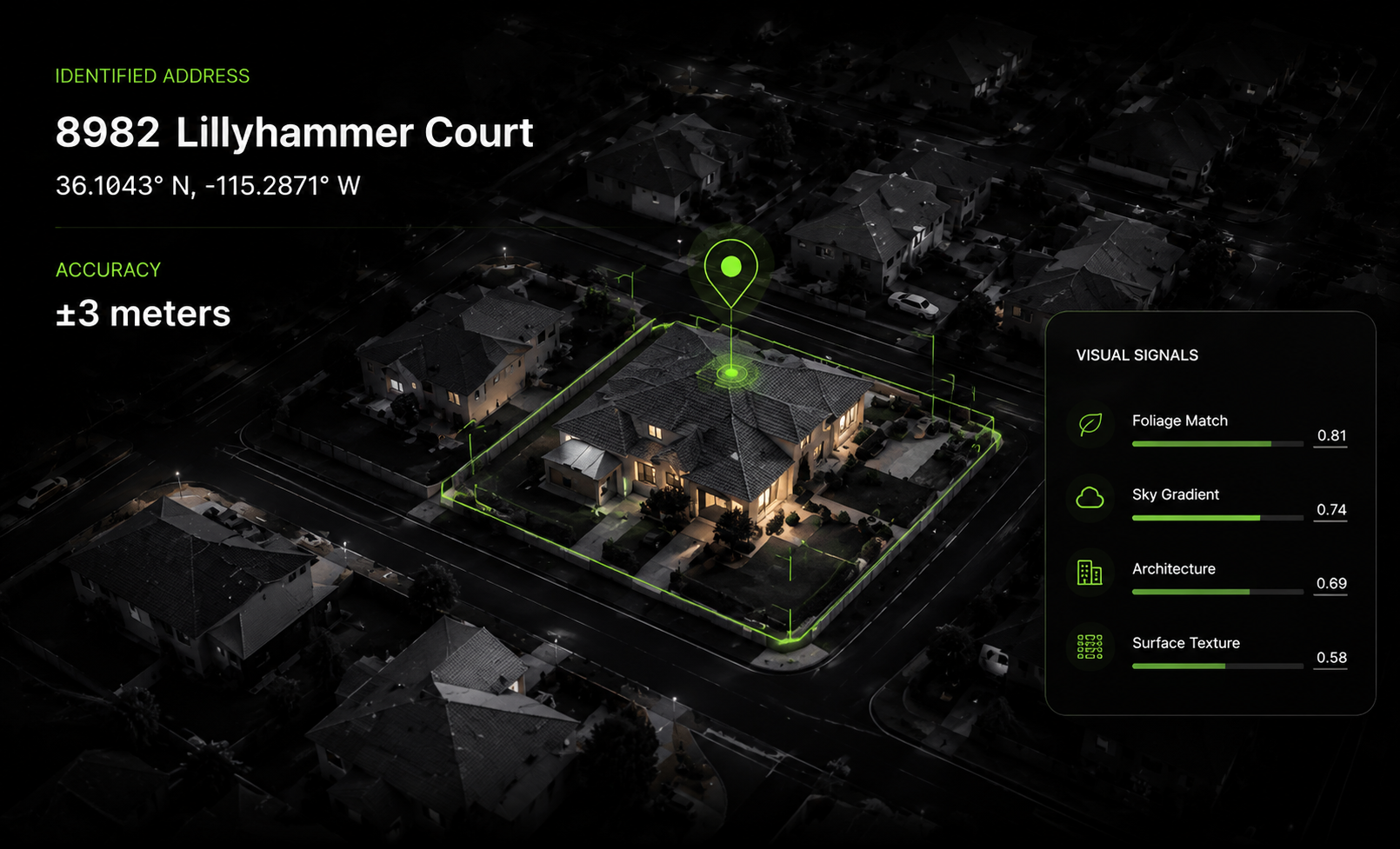 Example address location result